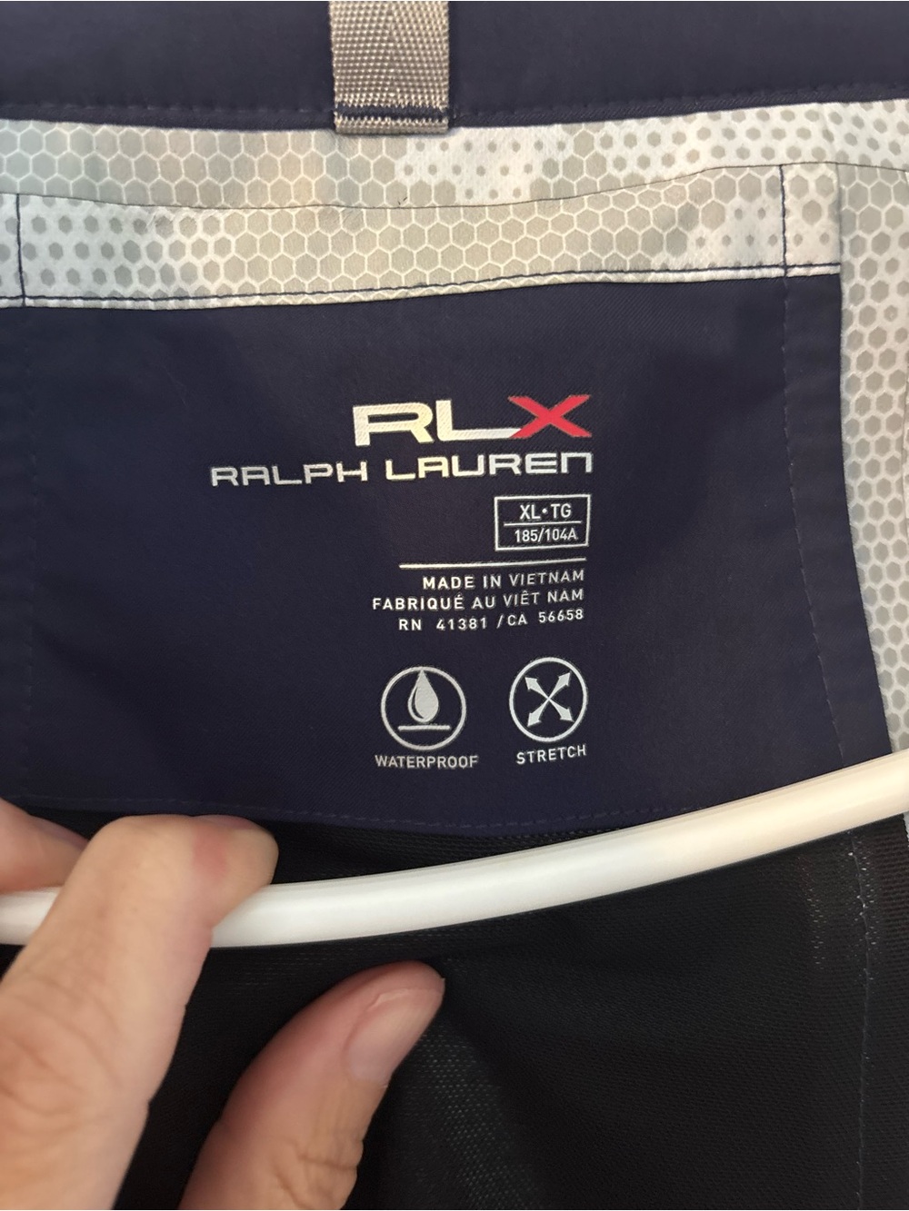 RLX Ralph Lauren Men's XL Navy Waterproof Stretch Softshell Full Zip Jacket - Picture 10 of 12